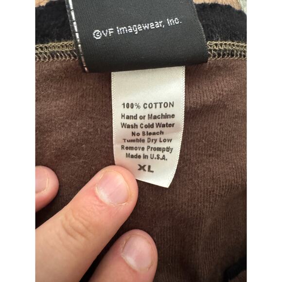 Harley-Davidson Aces & Eights Shirt XL Brown Long Sleeve Distressed Cotton - Picture 6 of 14